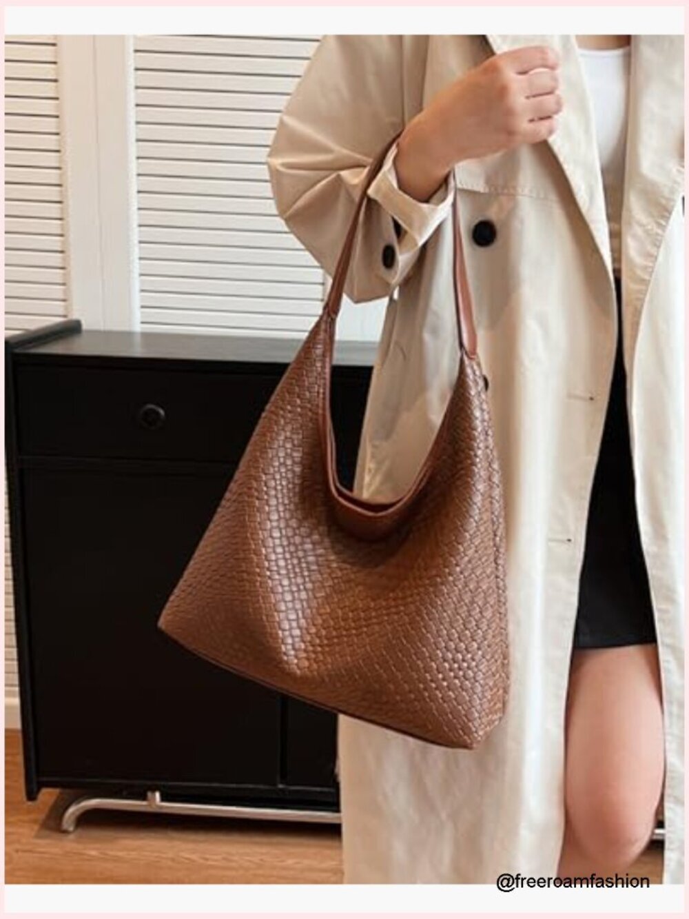 Large Capacity Vegan Leather Hobo Tote Bag with Top Handle and Shoulder Strap - Picture 6 of 7